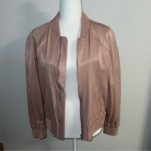 Witchery Satin Bomber Jacket Blush